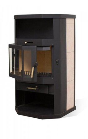 Печь-камин Ангара-Аква 9 кВт с водяным контуром АОТВ-9,0-02 (Мета-Бел)