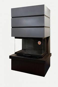 Каминная топка Экокамин Родос 800 с черным шамотом