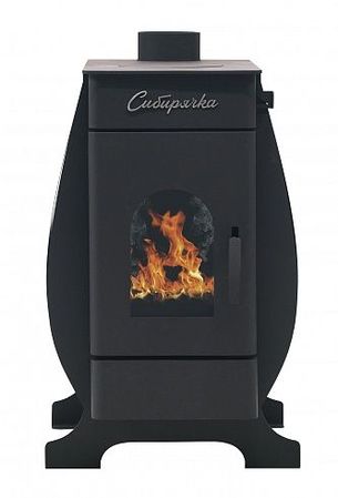 Печь отопления Воздухогрейная печь Сибирячка-9 с кожухом из нержавеющей стали